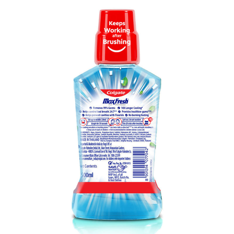 Maxfresh Plax Antibacterial Mouthwash, Pepper Mint