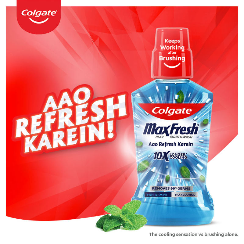 Maxfresh Plax Antibacterial Mouthwash, Pepper Mint