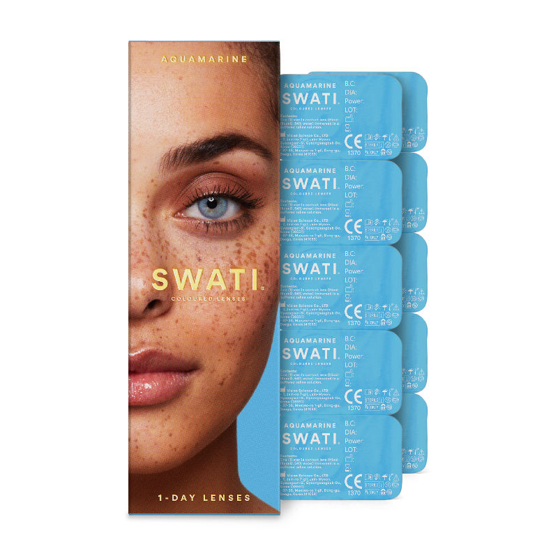 Coloured Contact Lenses Aquamarine 1 Day Power 0.00