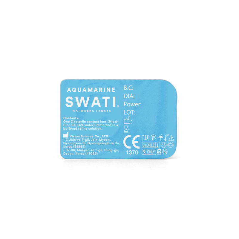 Coloured Contact Lenses Aquamarine 1 Day Power 0.00