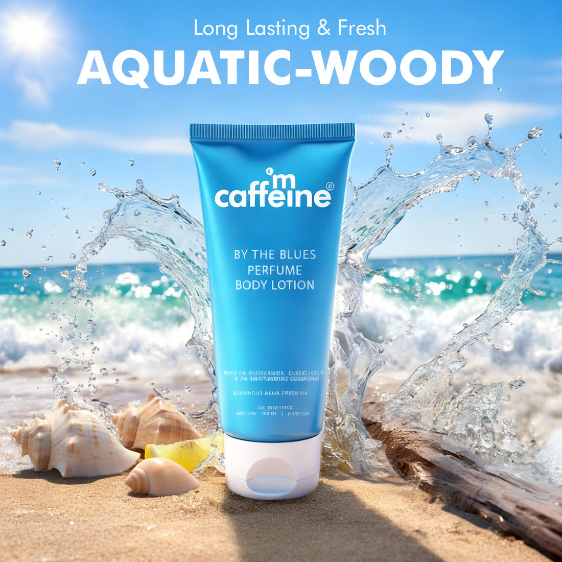 By The Blues Perfume Body Lotion With 5% Brightening Niacinamide-Gluta Aqua Woody Scent