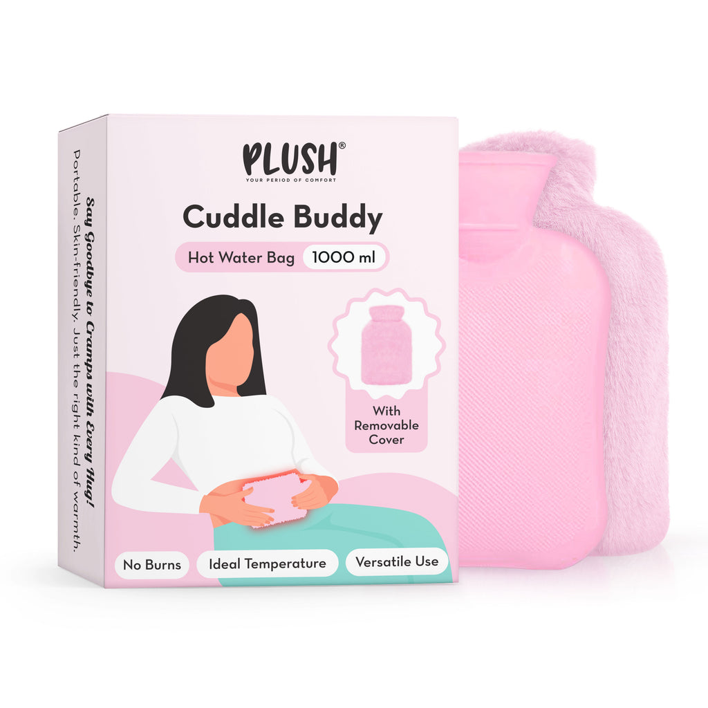 Hot Water Bag for Cramps & Pain Relief - Soft Cuddle Buddy with Removable Cover