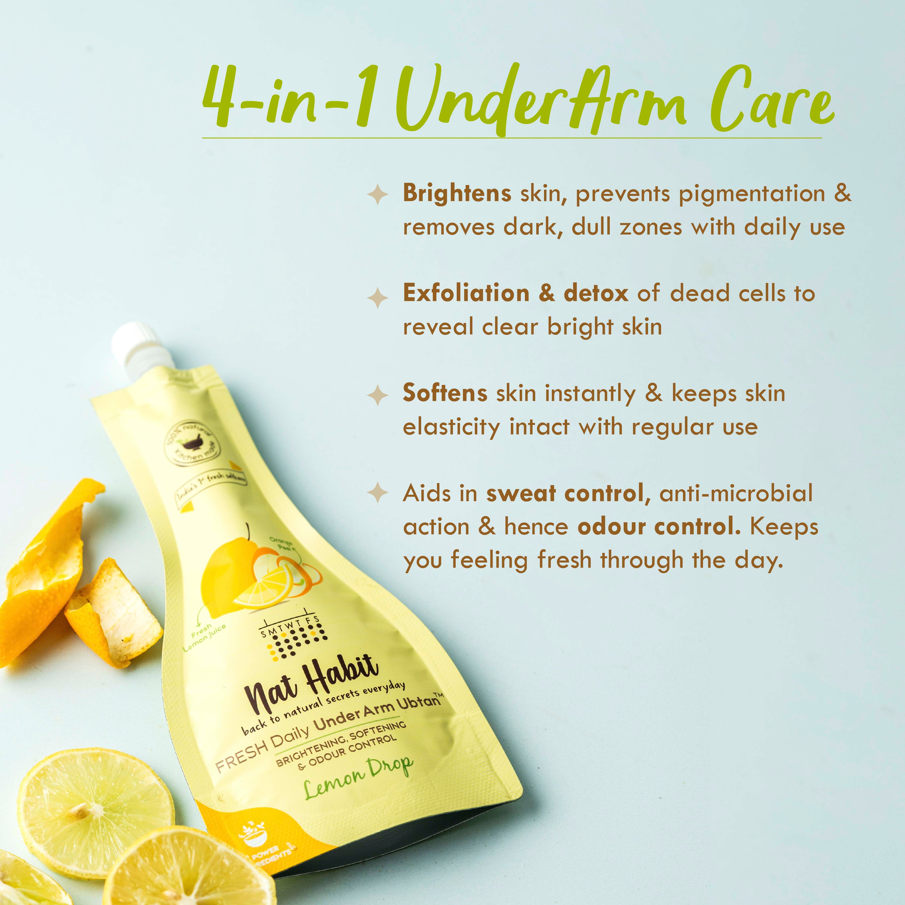 Fresh Lemon Drop Underarm Ubtan 4-in-1 Scrub