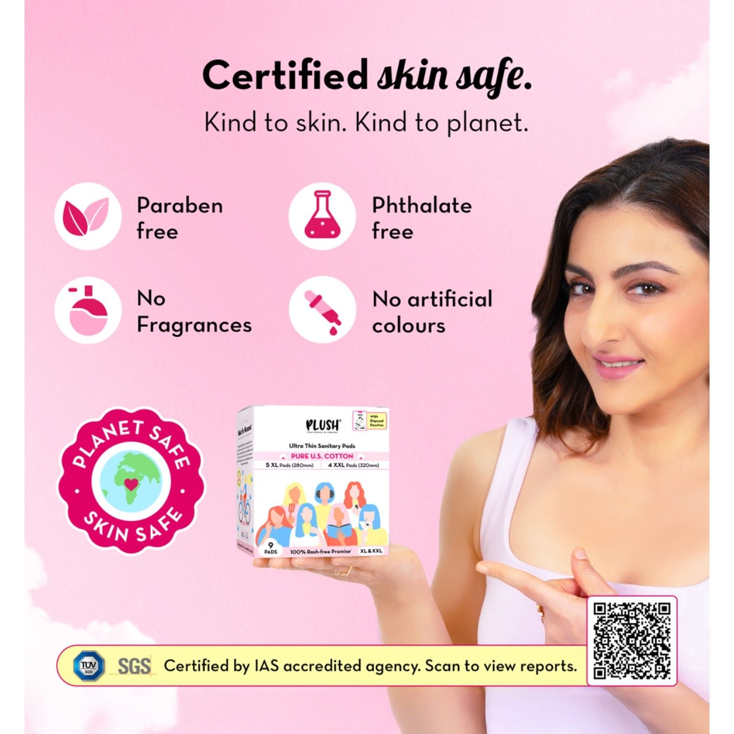 100% US Cotton 5XL + 4XXL Heavy Flow Sanitary Pads With Disposal Pouches
