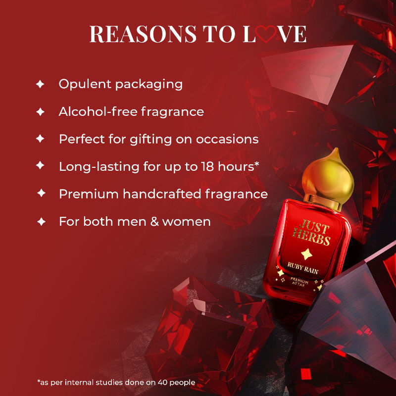 Handcrafted Long Lasting Ruby Rain Premium Attar