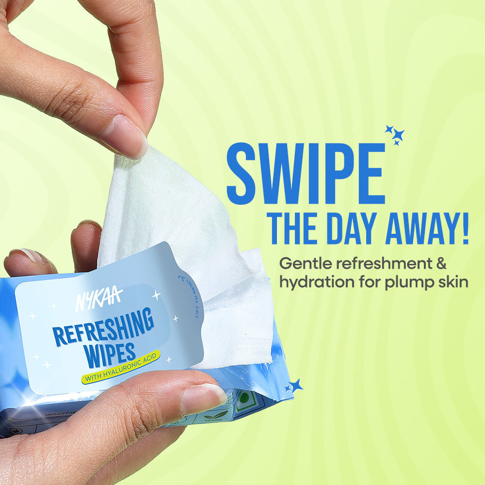 Nykaa Mini Refreshing Face Wipes With Hyaluronic Acid For Hydration & Fresh Skin