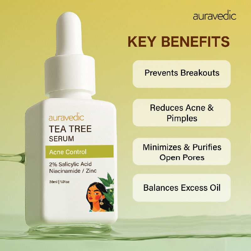 Tea Tree Oil Salicylic acid Face Serum for Acne Prone Skin Pore Minimizing Serum
