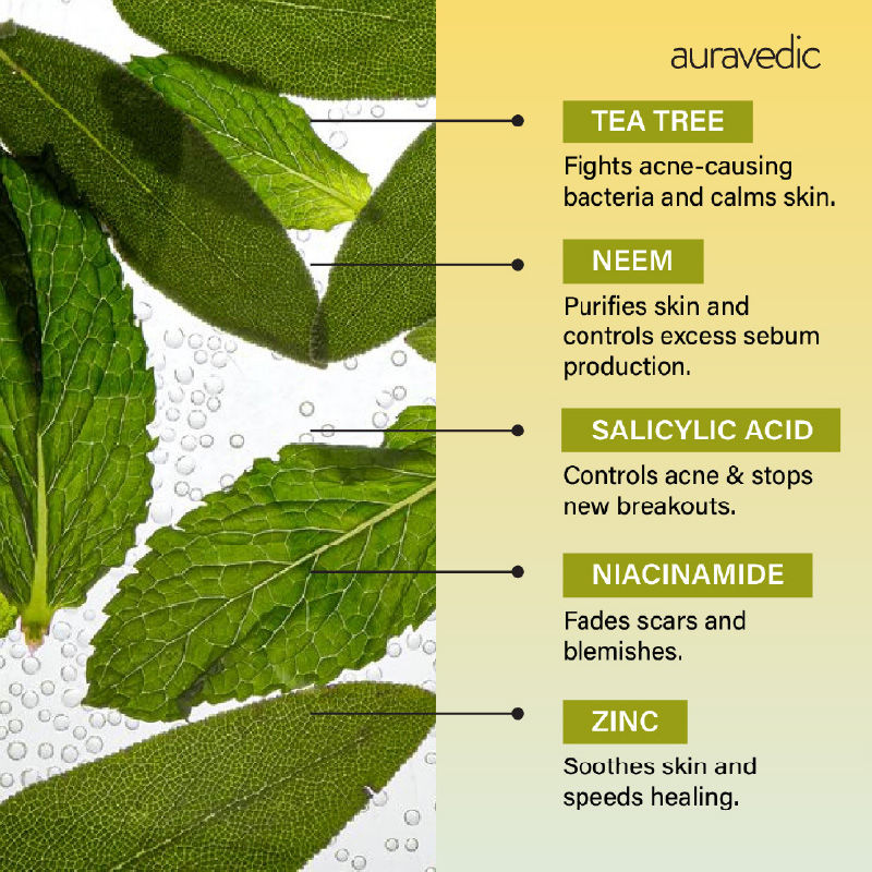 Tea Tree Oil Salicylic acid Face Serum for Acne Prone Skin Pore Minimizing Serum
