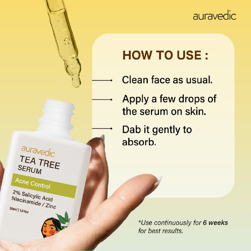 Tea Tree Oil Salicylic acid Face Serum for Acne Prone Skin Pore Minimizing Serum