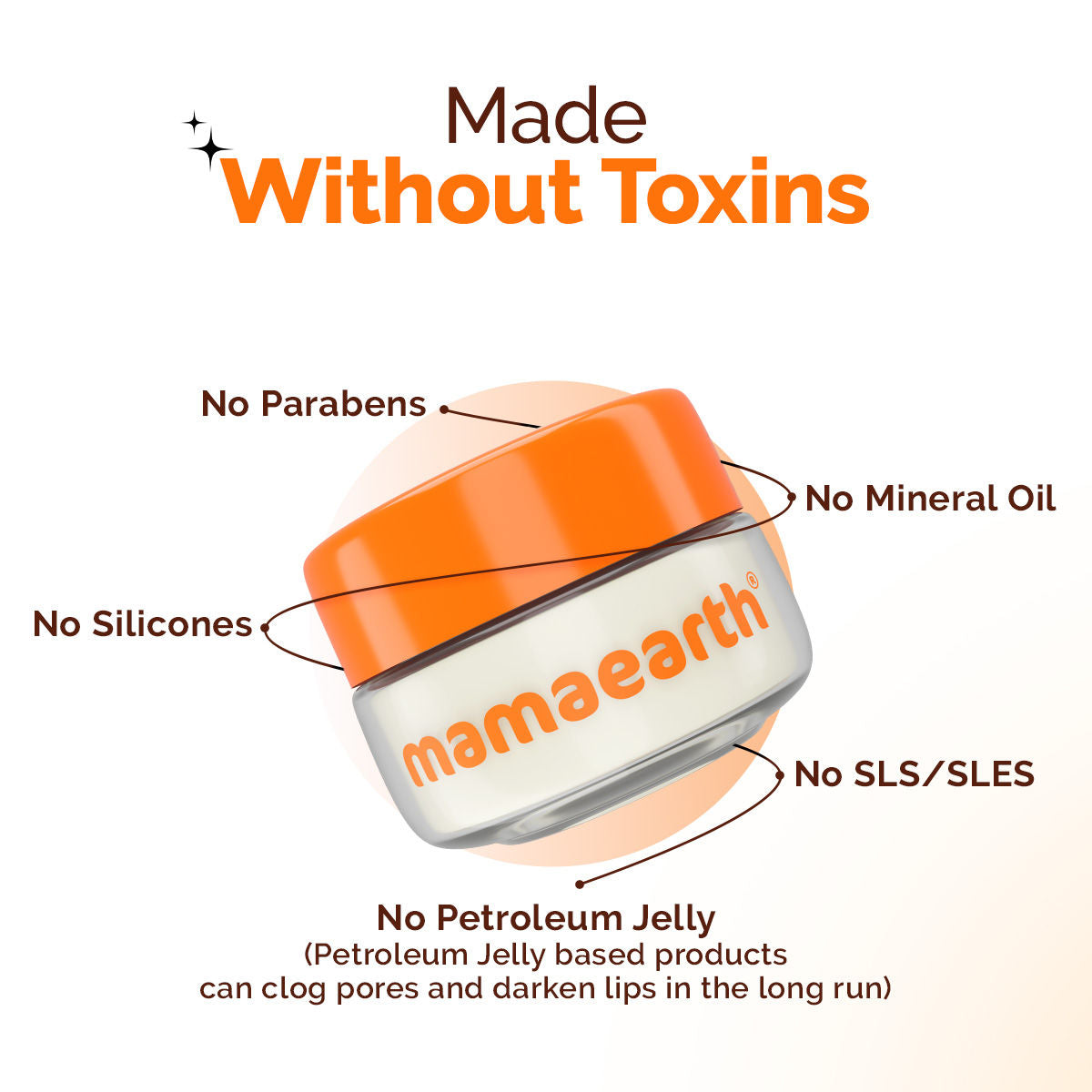 Vitamin C Lip Balm SPF 50 with Coconut Oil and Shea Butter for Brightening Dry Lips