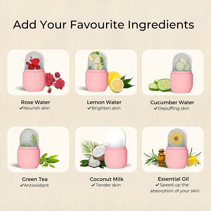 Ice Roller Massage for Face Toning - Pink