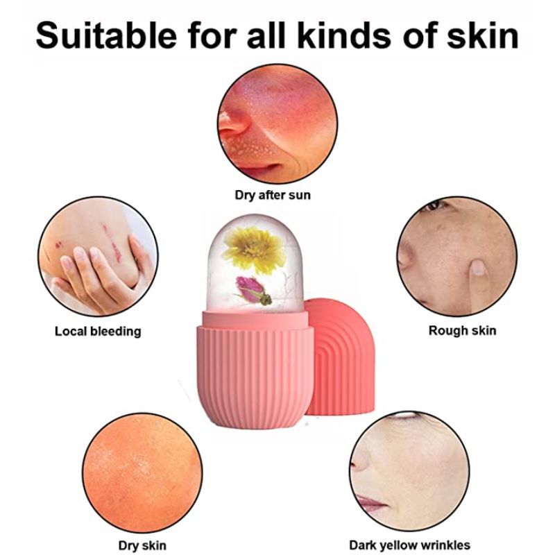 Ice Roller Massage for Face Toning - Pink