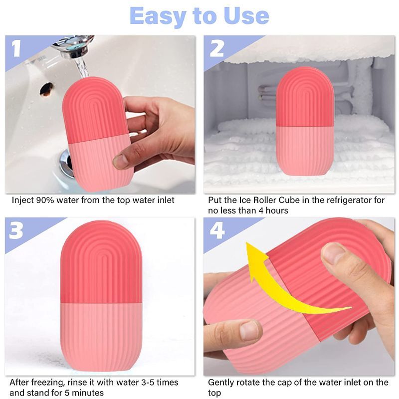 Ice Roller Massage for Face Toning - Pink
