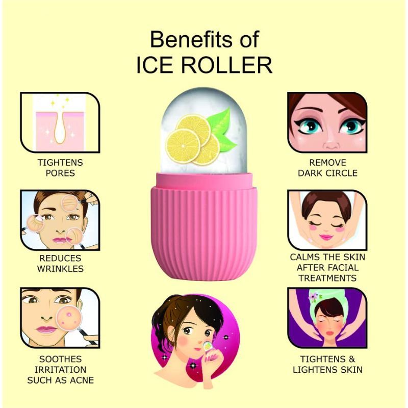 Ice Roller Massage for Face Toning - Pink