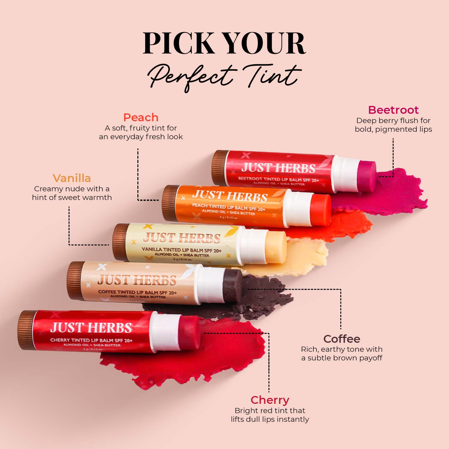 Tinted Lip Balms Spf 20+