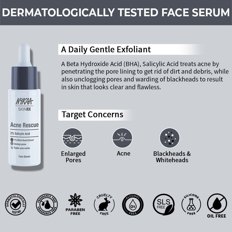 Nykaa SKINRX 2% Salicylic Acid Face Serum For Acne, Blackheads, Whiteheads & Clear Skin