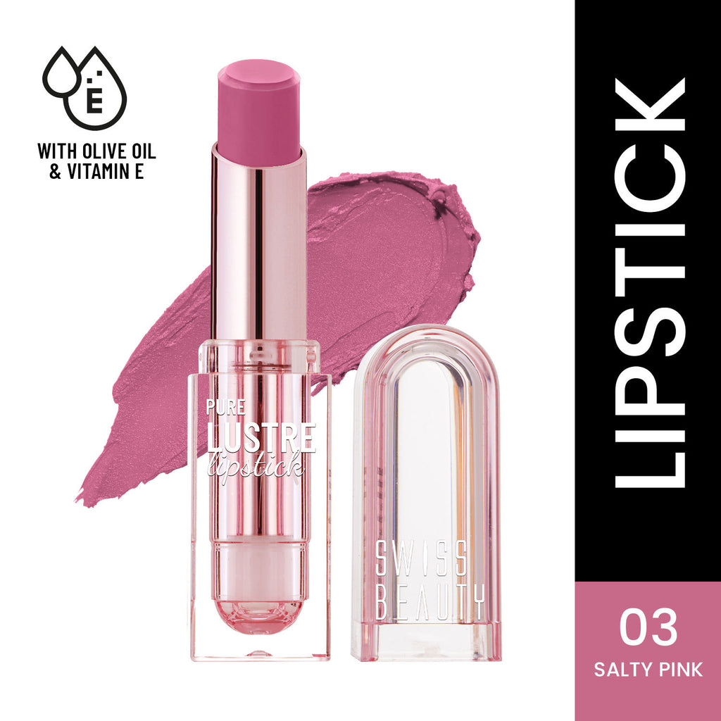 High Shine Finish Smooth Glide Pure Lustre Lipstick - 3 Salty Pink