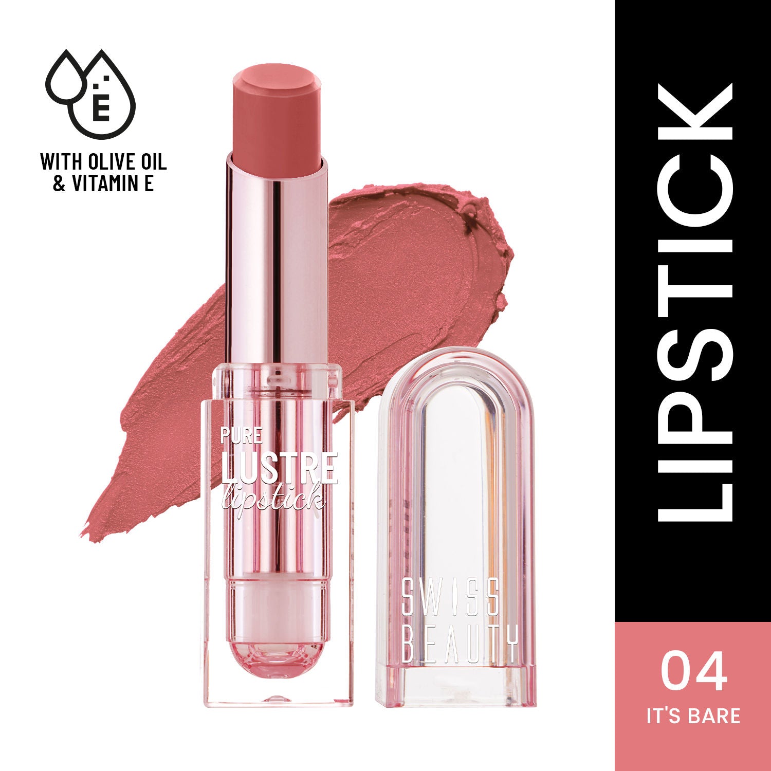 High Shine Finish Smooth Glide Pure Lustre Lipstick - 4 It's Bare