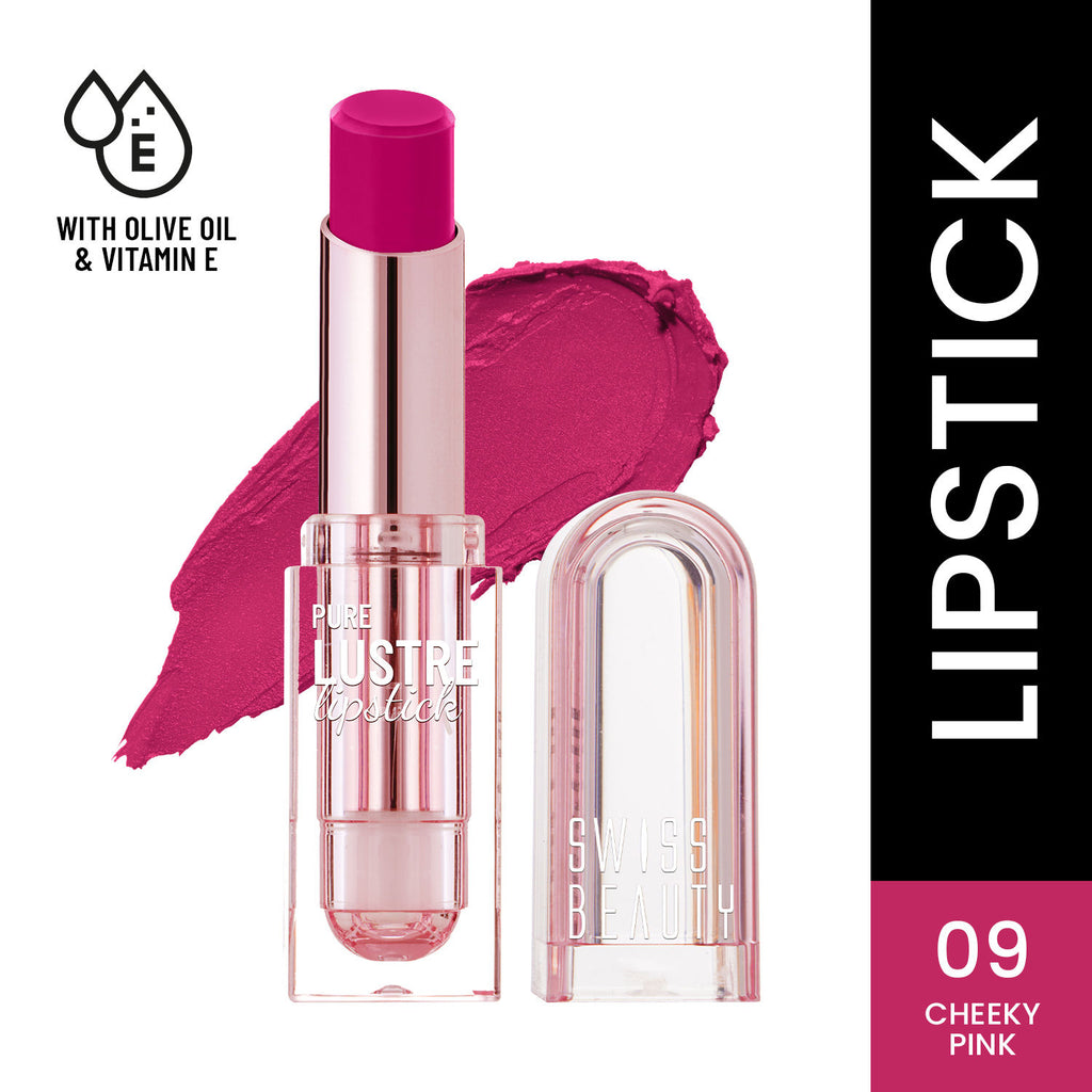 High Shine Finish Smooth Glide Pure Lustre Lipstick - 9 Cheeky Pink