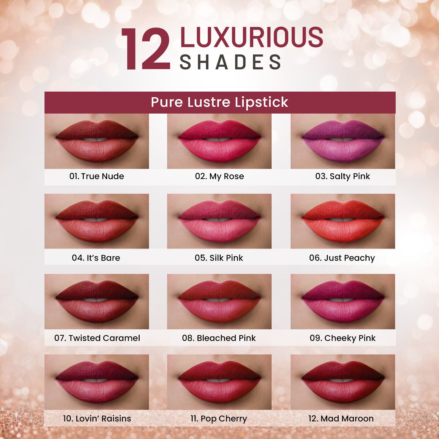 High Shine Finish Smooth Glide Pure Lustre Lipstick
