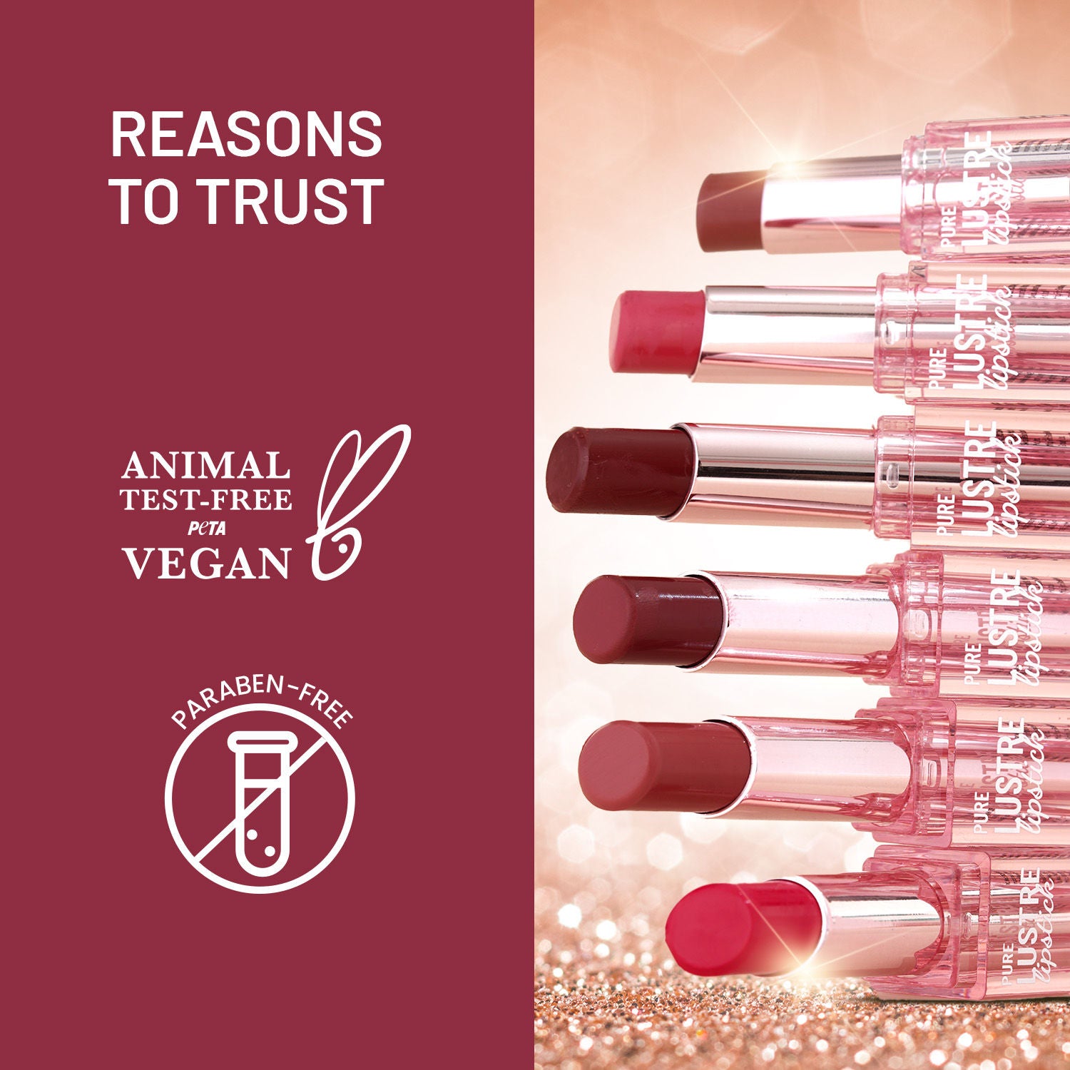 High Shine Finish Smooth Glide Pure Lustre Lipstick