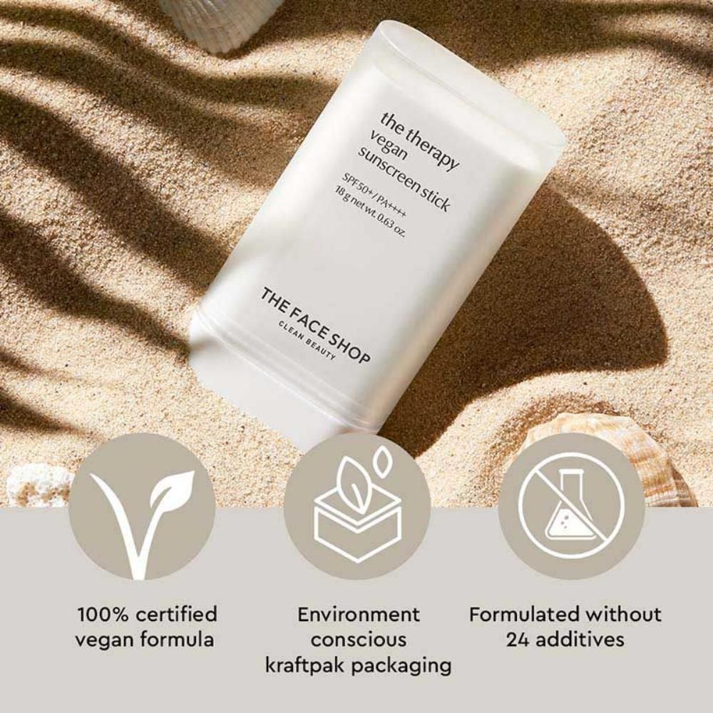 Vegan Sunscreen Stick SPF 50+ PA++++ : Korean Sun Care with Waterproof Formula