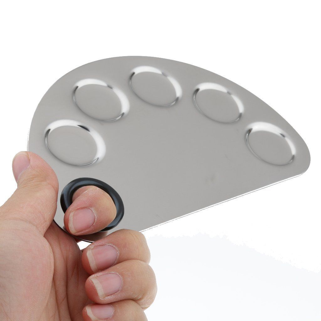 Stainless Steel Makeup Mixing Blending Palette With Spatula
