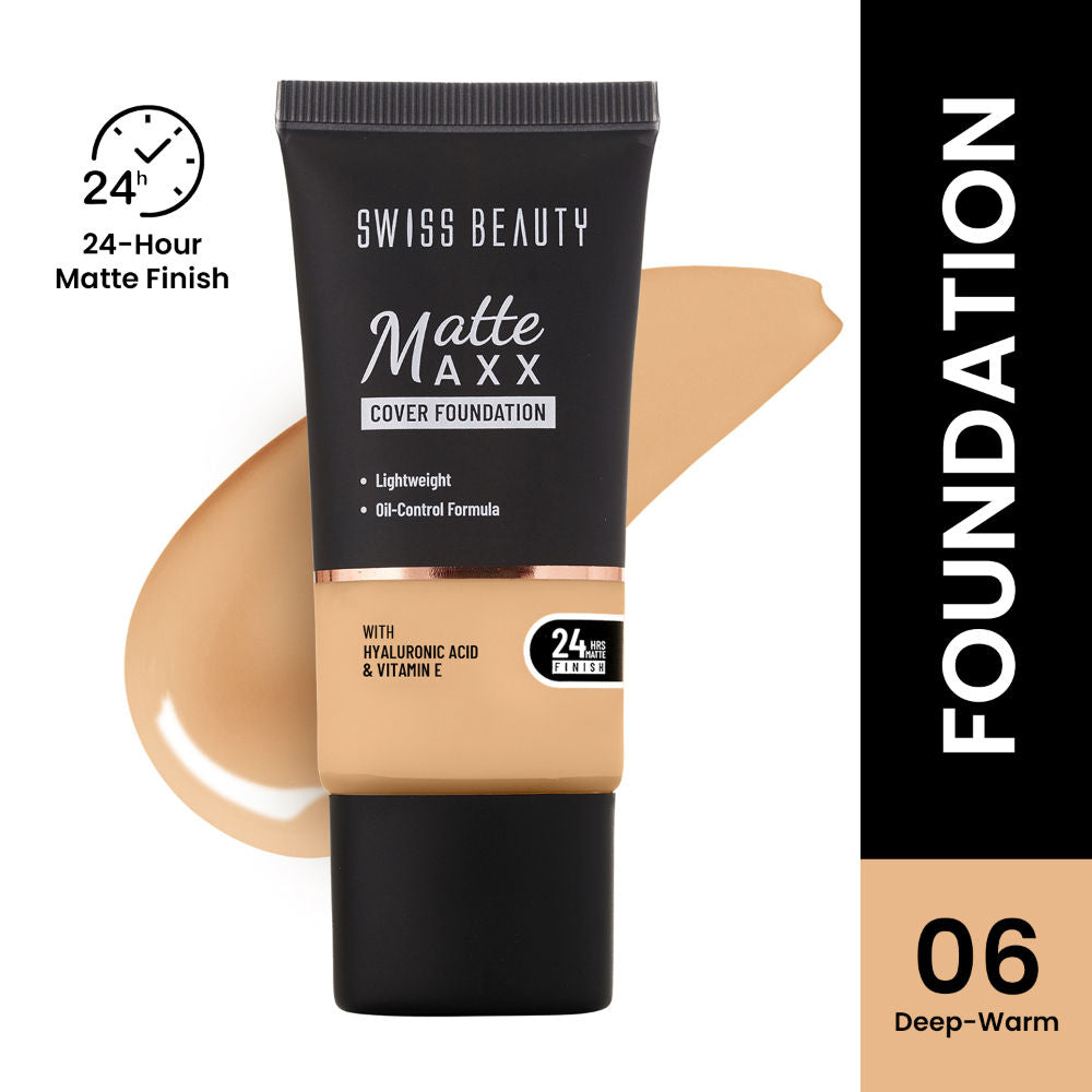 Matte Maxx Cover Foundation with Hyaluronic Acid & Vitamin E - 6 Deep Warm