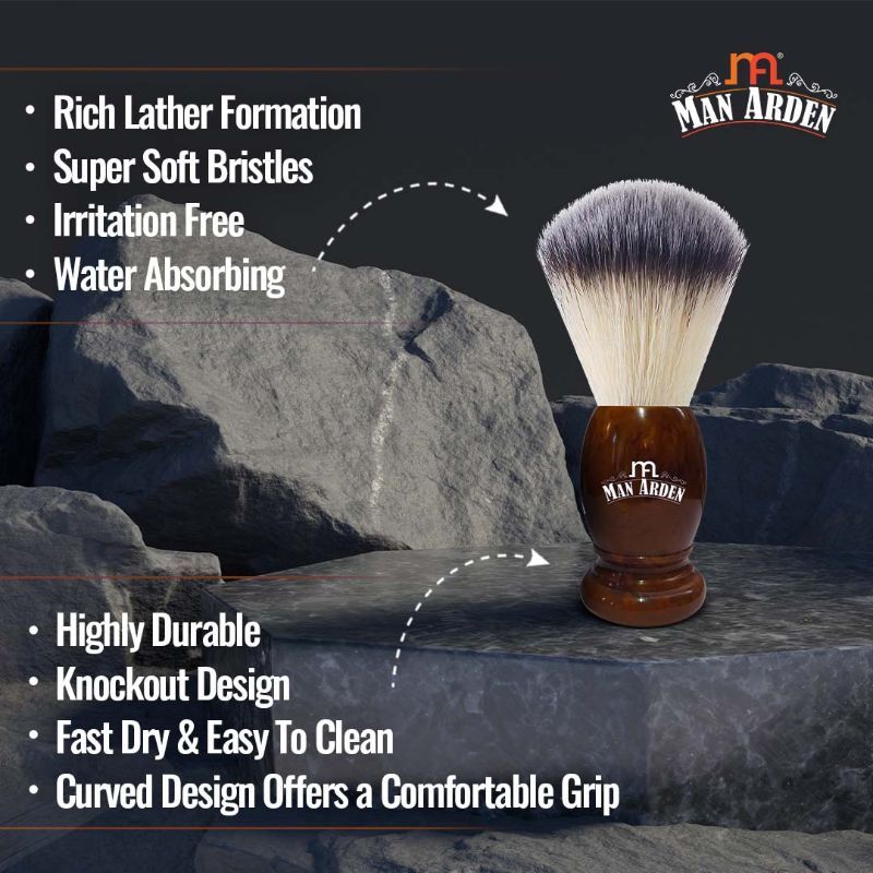 Vintage Finish Premium Shaving Brush With Ultra Soft & Absorbent Bristles Long Handle
