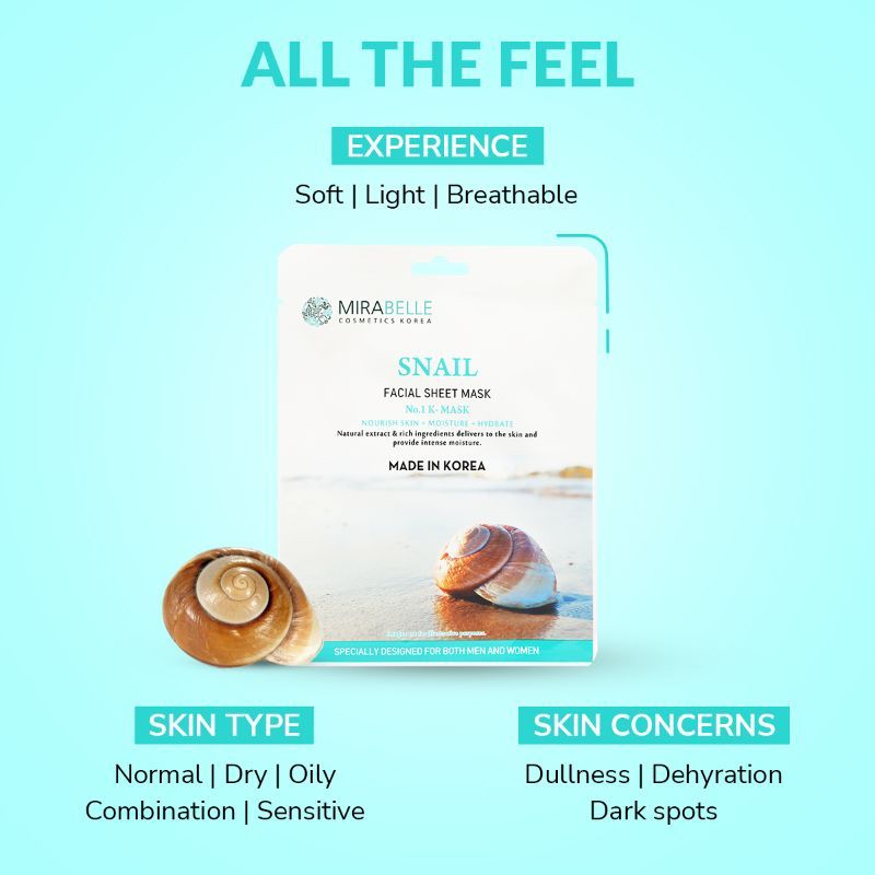 Snail Facial Sheet Mask For Intense Hydration & Remove Dark Spots
