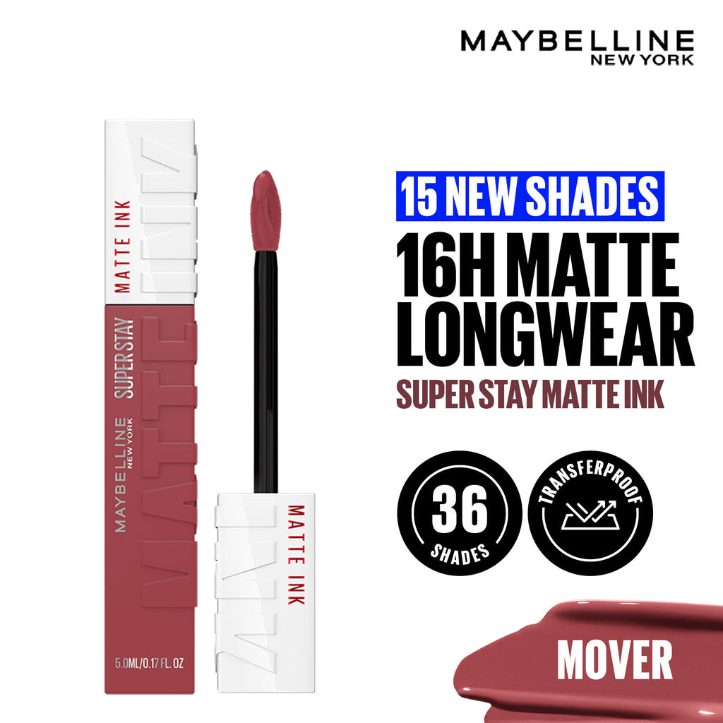 Super Stay Matte Ink Liquid Lipstick, Lasts Up to 16 Hours - 15 Lover - Mover