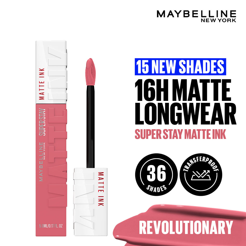 Super Stay Matte Ink Liquid Lipstick, Lasts Up to 16 Hours - 15 Lover - Revolutionary