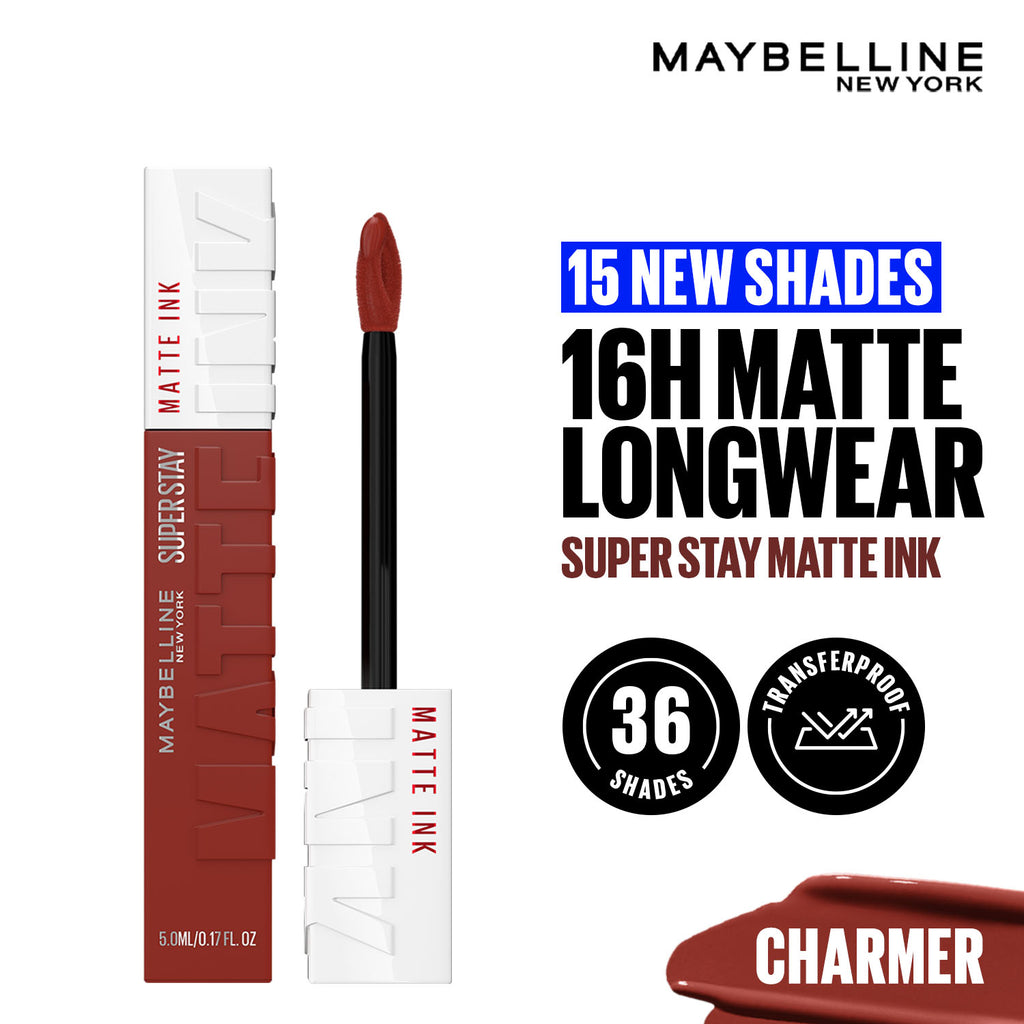 Super Stay Matte Ink Liquid Lipstick, Lasts Up to 16 Hours - 15 Lover - Charmer