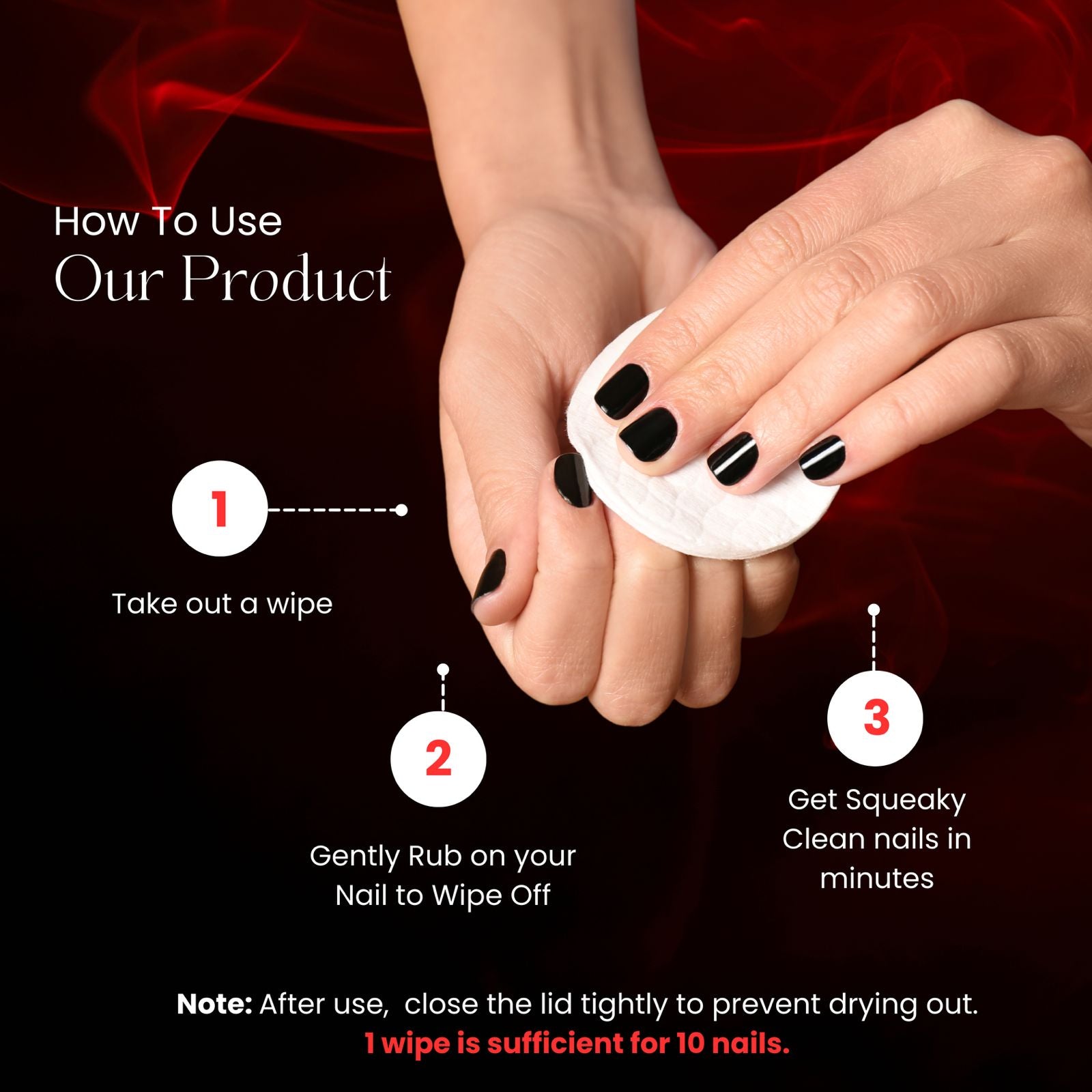 Nail Polish Remover Wipes - Stawberry