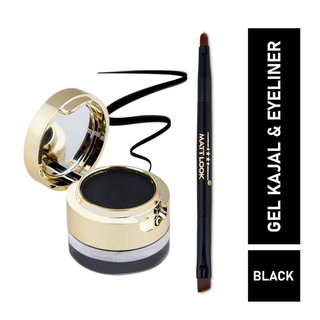 Fashion Eye Makeup 24Hr Stay Gel Kajal & Cake Eyeliner - Black