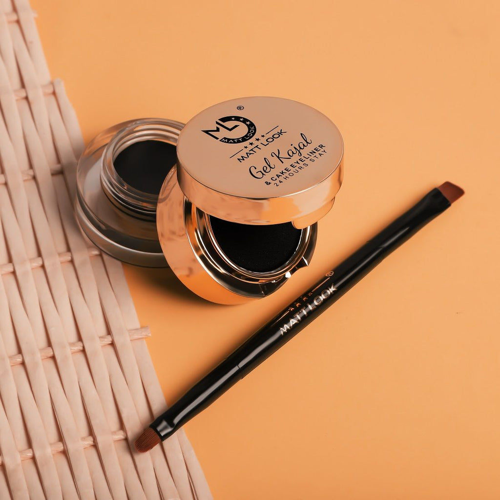 Fashion Eye Makeup 24Hr Stay Gel Kajal & Cake Eyeliner - Black