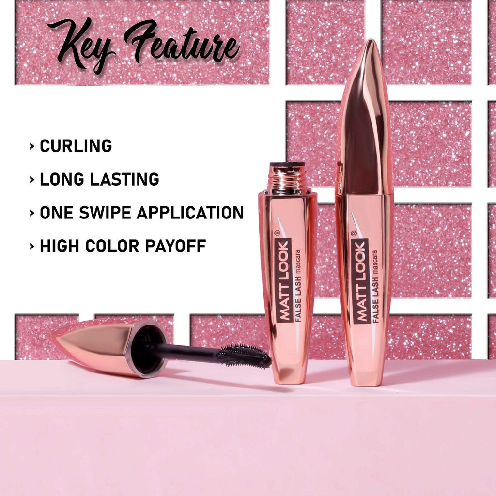 Eye Makeup Curl & Volume Waterproof False Lash Mascara - Black