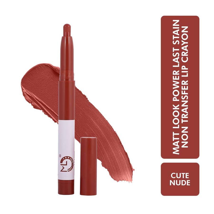 Power Last Lip Stain Crayon Lipstick - Cute Nude