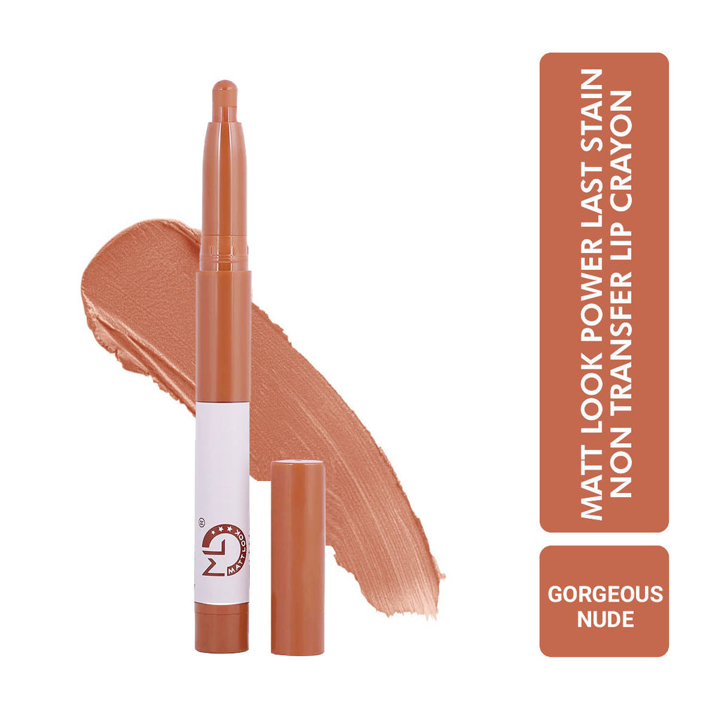 Power Last Lip Stain Crayon Lipstick - Gorgeous Nude