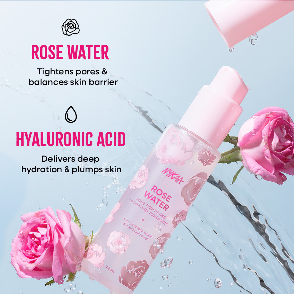 Rose Water Toner Mist with Hyaluronic Acid for Intense Hydration & Skin Barrier Repair