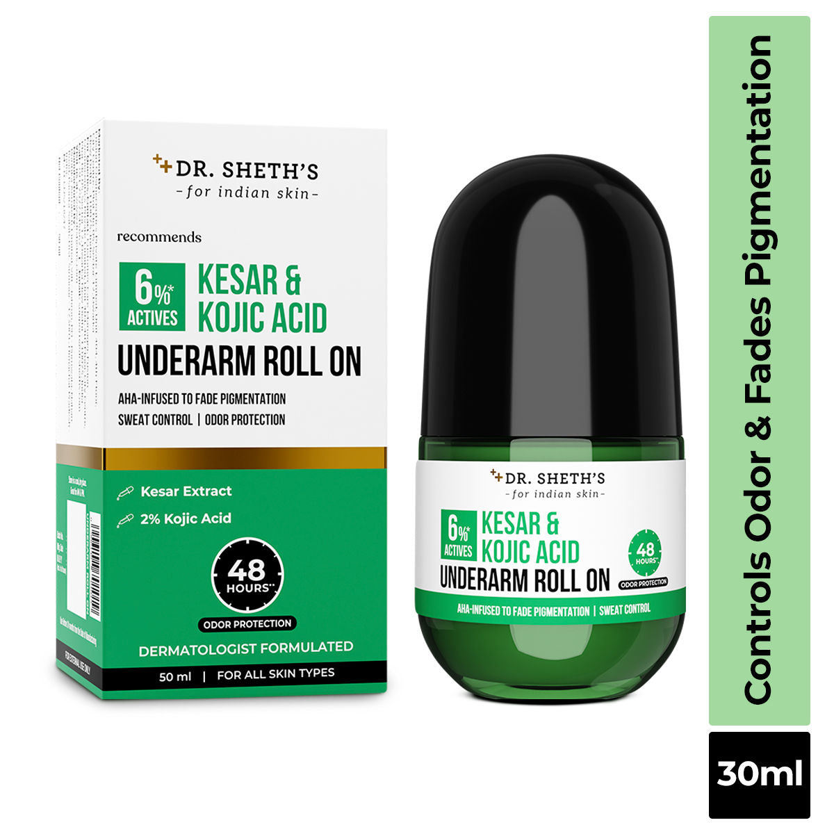 6% Actives Kesar & Kojic Acid Underarm Roll-On