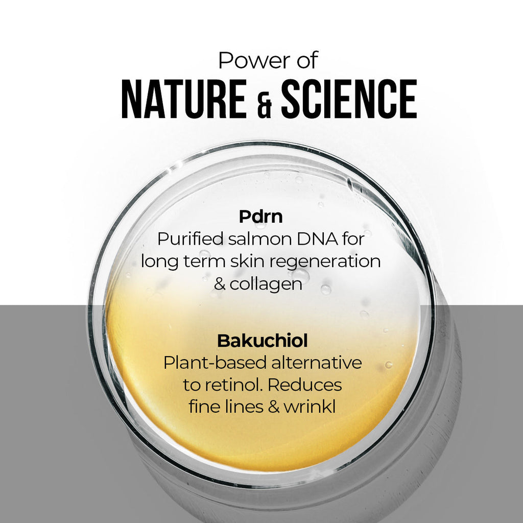 Bakuchiol & PDRN Ampoule Serum Anti-Aging, Reduces Wrinkles, Fine Lines & Repairs Skin