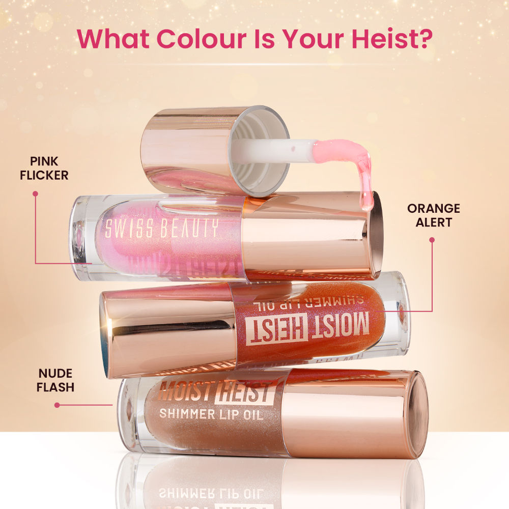 Moist Heist Shimmer Lip Oil Luminous Shine , Hydrating & Lightweight
