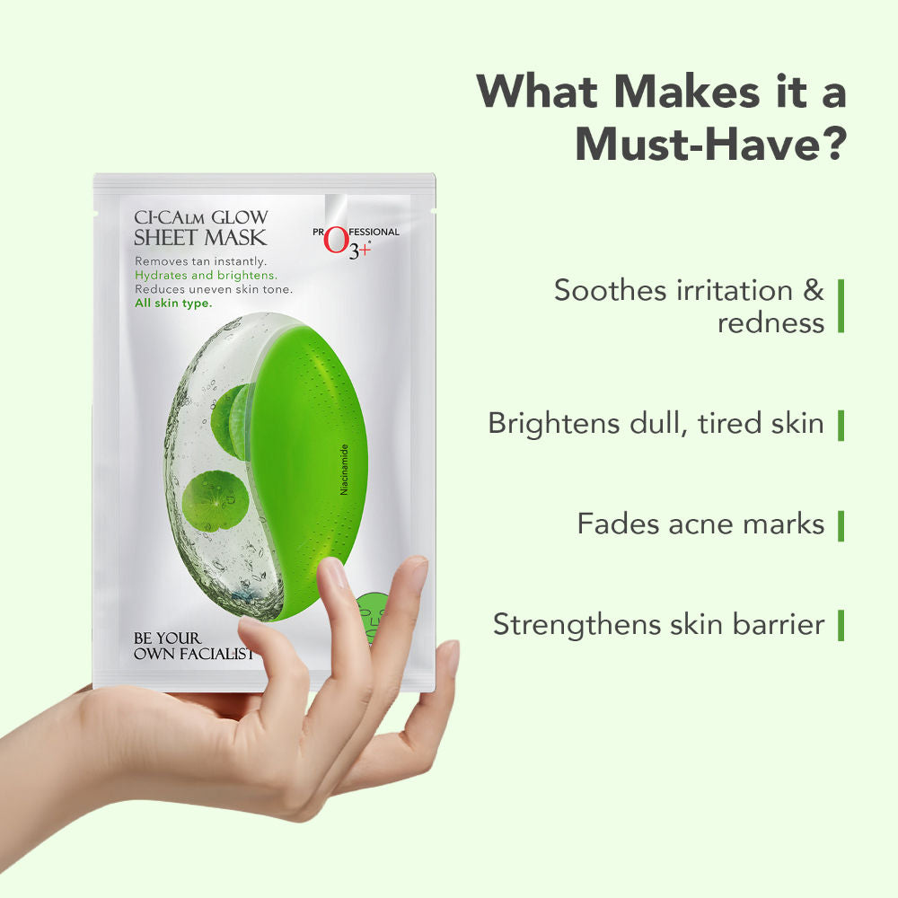 Ci-Calm Glow Sensitive Skin Sheet Mask with Ceramide for Barrier Repair & Anti Redness