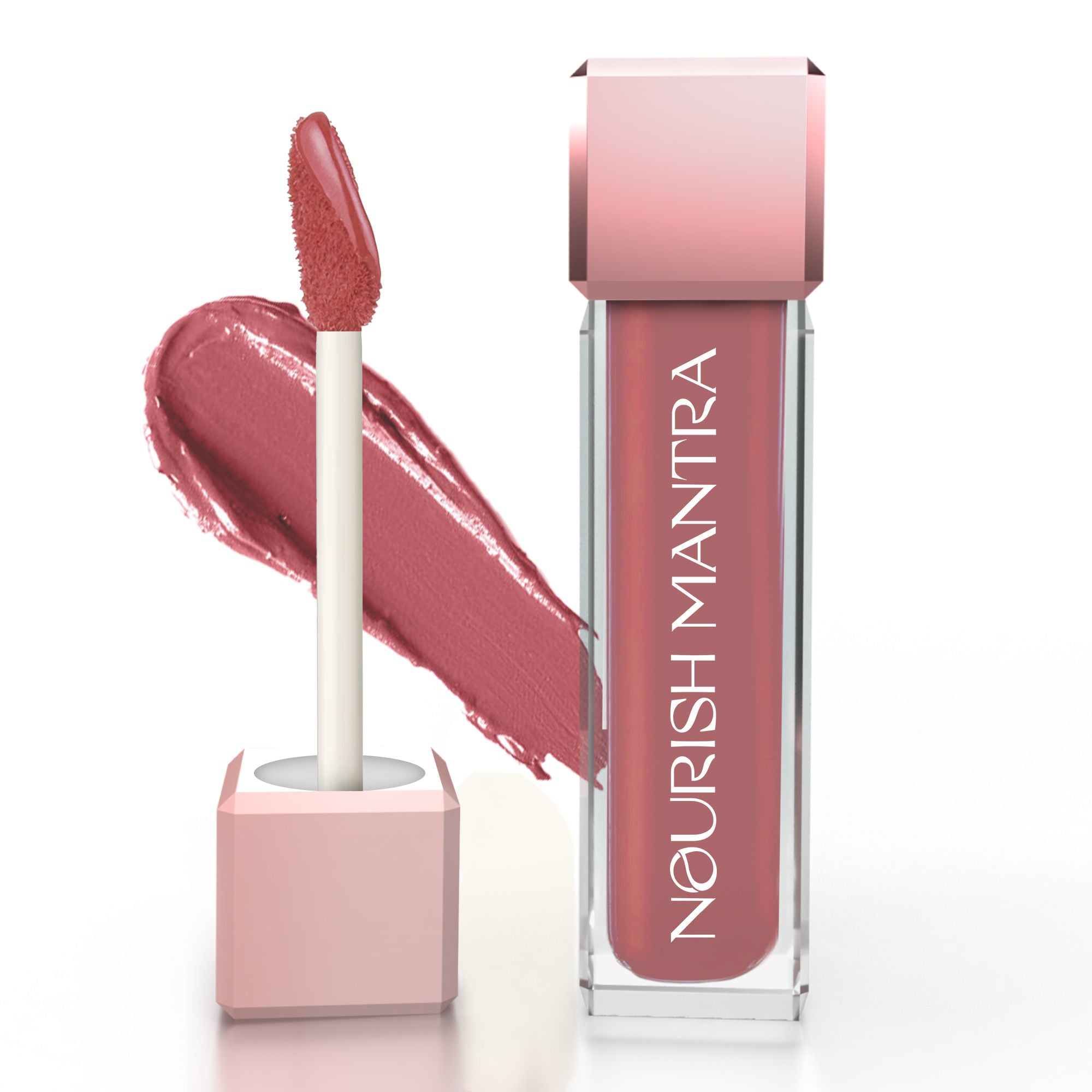 Liquid Lipstick Creamy Matte with SPF/ Water Proof, Smudge Proof Shade Masoom Pink - Natkhat Berry