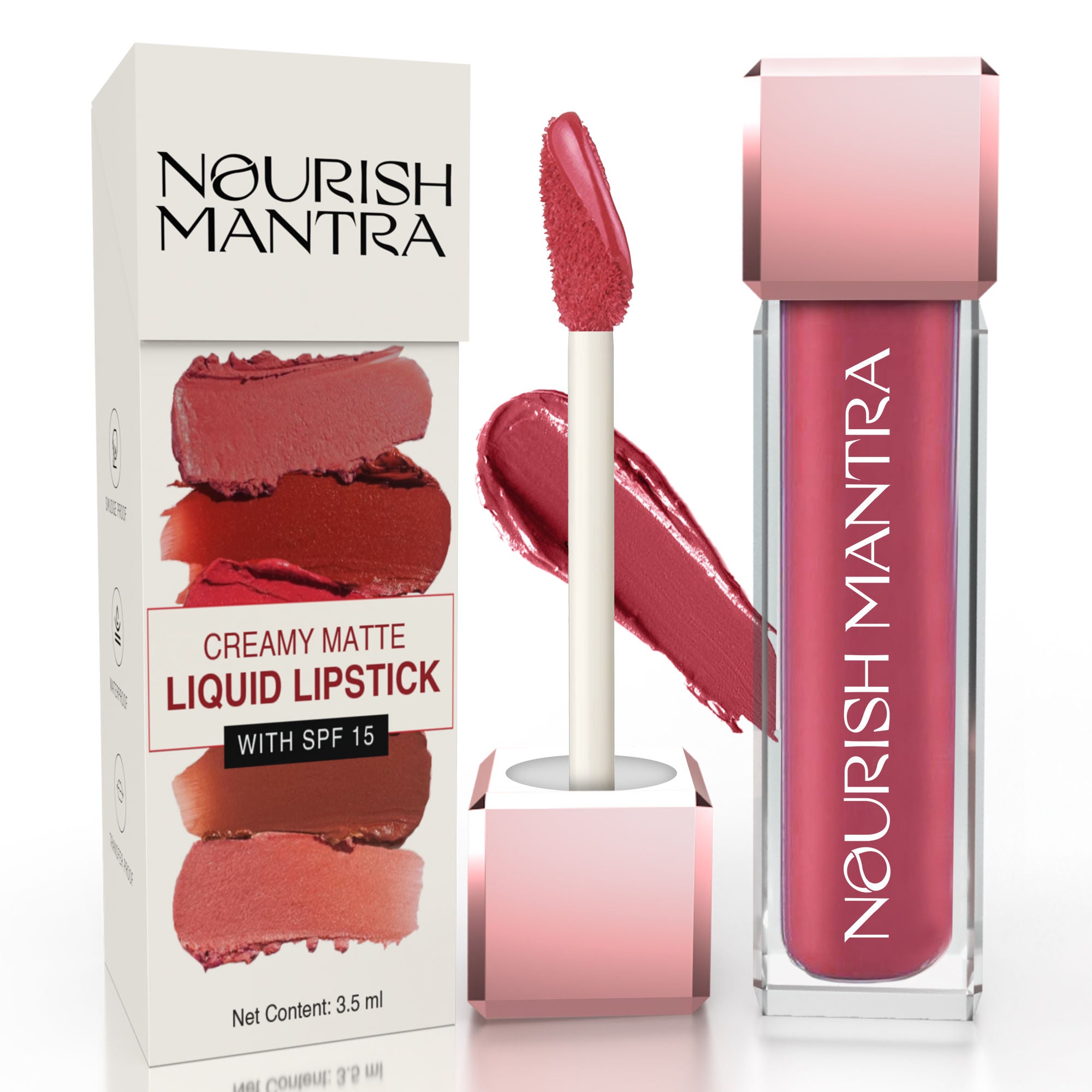 Liquid Lipstick Creamy Matte with SPF/ Water Proof, Smudge Proof Shade Masoom Pink