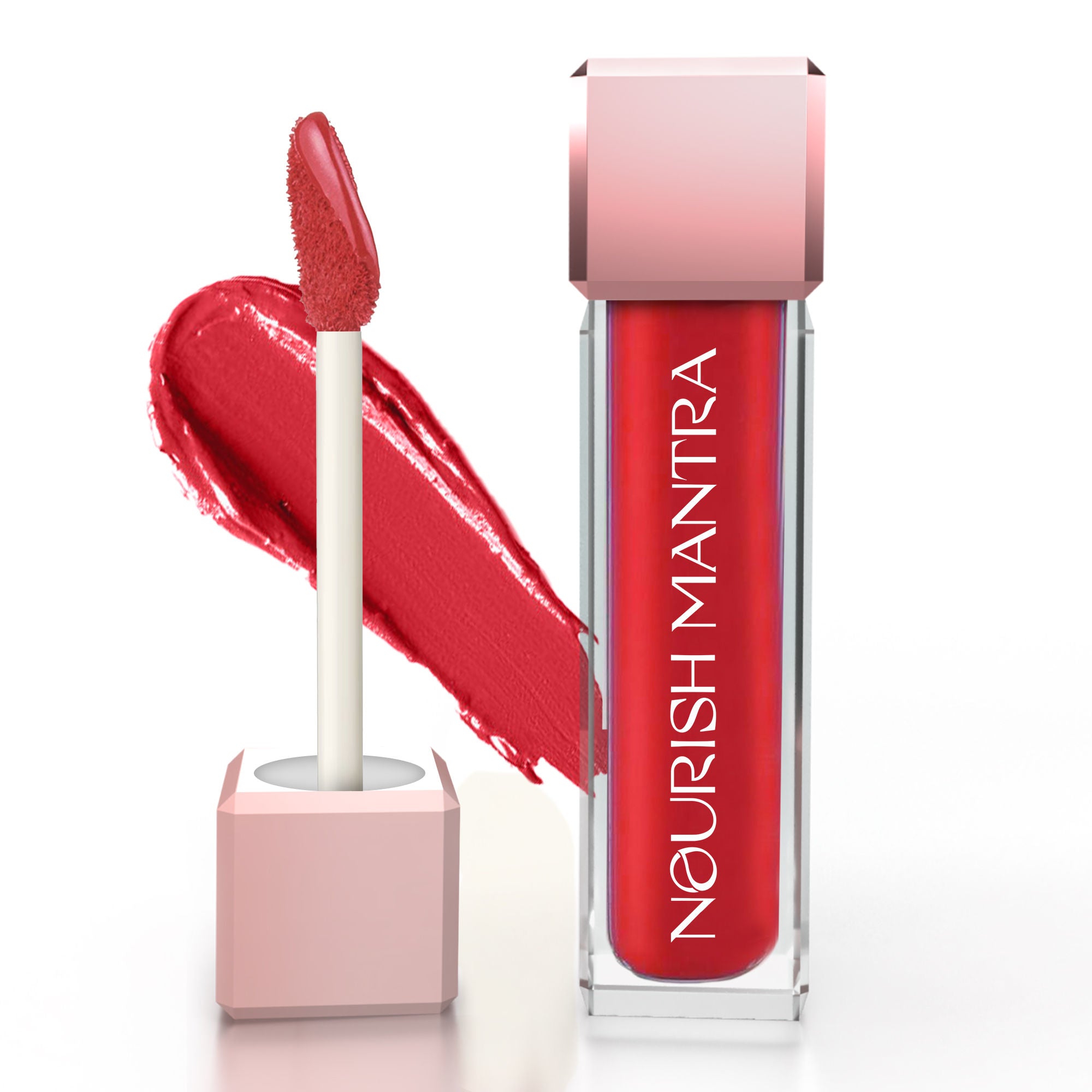 Liquid Lipstick Creamy Matte with SPF/ Water Proof, Smudge Proof Shade Masoom Pink - Ishq Vala Red