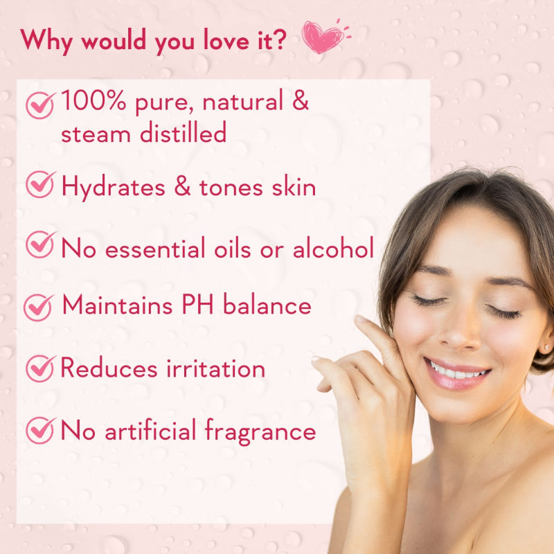 Pure & Natural Kannauj Rose Water For Skin Face & Hair - Rose Water Spray Face Toner