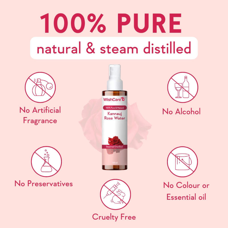 Pure & Natural Kannauj Rose Water For Skin Face & Hair - Rose Water Spray Face Toner