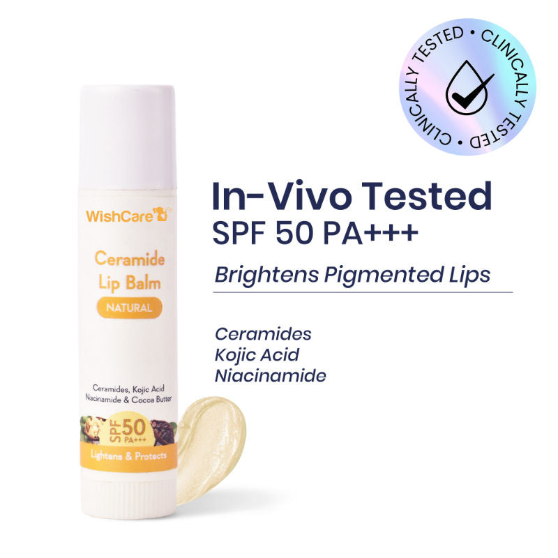 Natural Ceramide Lip Balm for Dark Pigmented Lips with SPF50 PA+++ Heals Dry & Chapped Lips